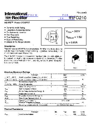 IRFD210数据手册封面