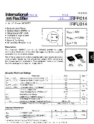 IRFR014数据手册封面