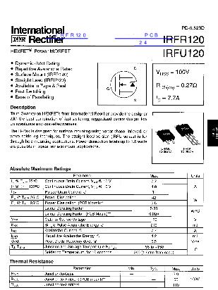 IRFR120数据手册封面
