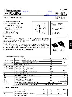 IRFR210数据手册封面
