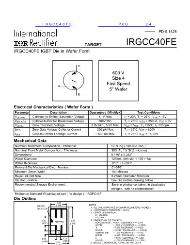 IRGCC40FE數(shù)據(jù)手冊(cè)封面