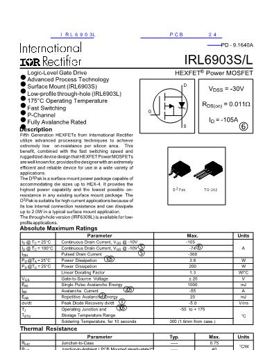 IRL6903L数据手册封面