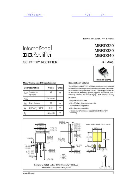 MBRD320數(shù)據(jù)手冊封面