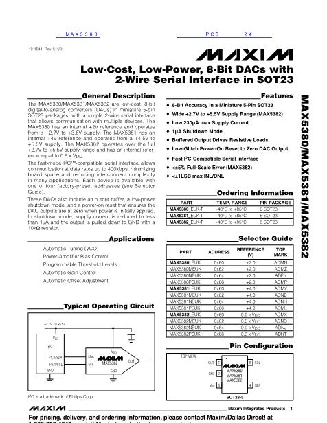 MAX5380数据手册封面
