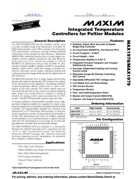 MAX1979數(shù)據(jù)手冊(cè)封面