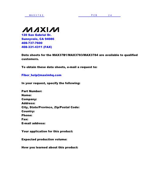 MAX3783数据手册封面
