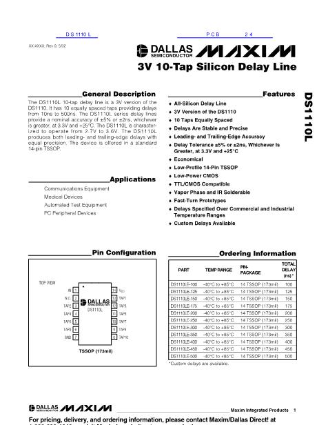 DS1110L數(shù)據(jù)手冊封面
