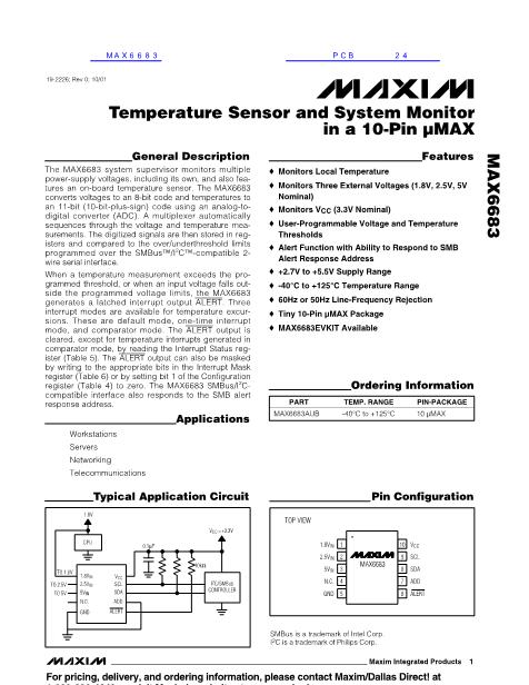 MAX6683数据手册封面