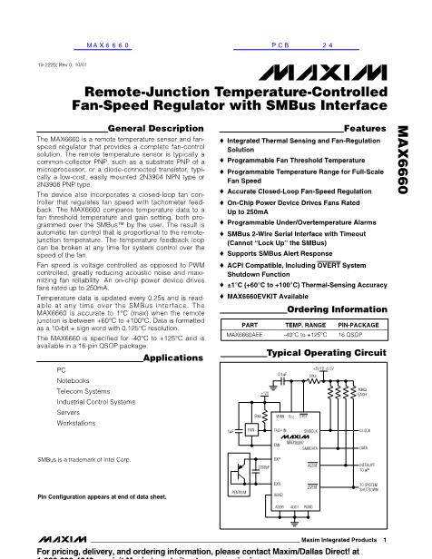 MAX6660数据手册封面