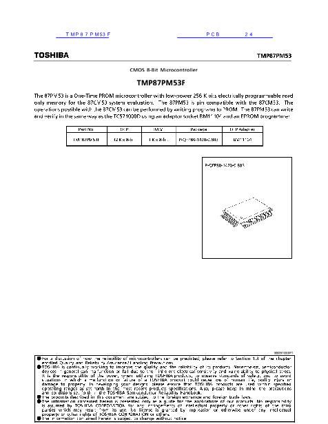 TMP87PM53F数据手册封面