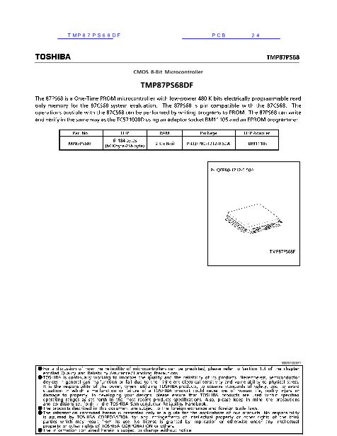 TMP87PS68DF数据手册封面