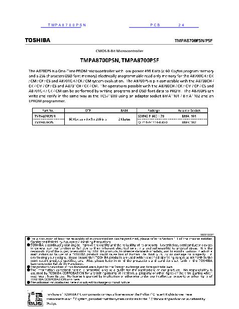 TMPA8700PSN数据手册封面