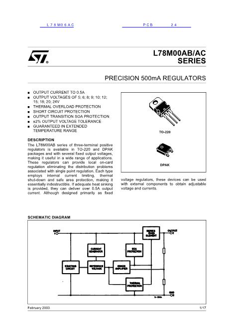 L78M05AB數(shù)據(jù)手冊封面