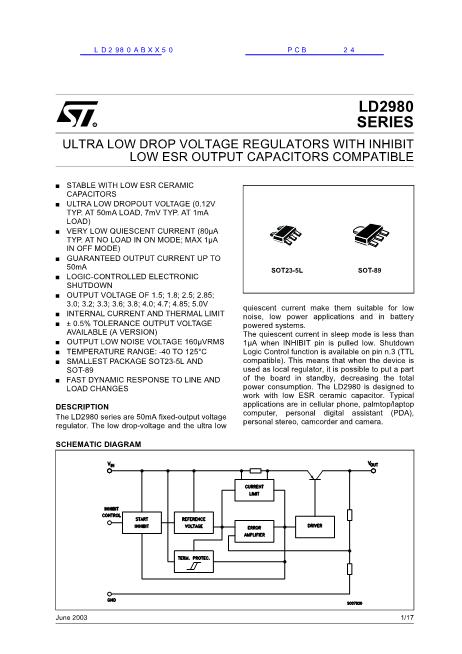 LD2980ABXX15數(shù)據(jù)手冊封面
