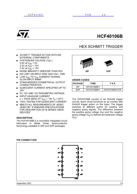 HCF40106數(shù)據(jù)手冊封面