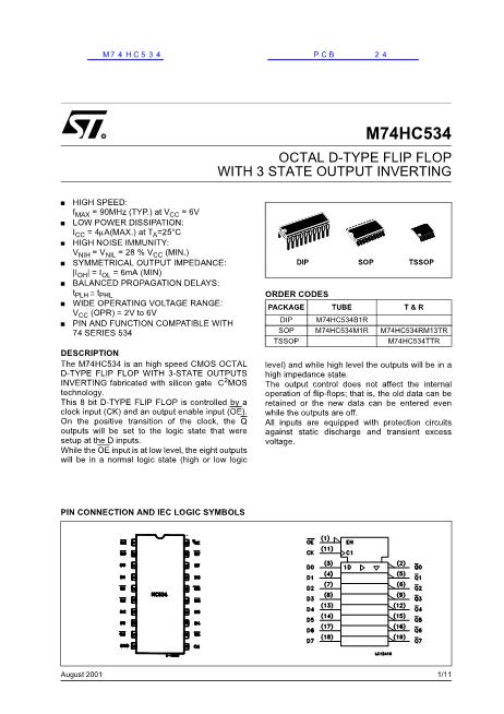 M74HC534數(shù)據(jù)手冊(cè)封面