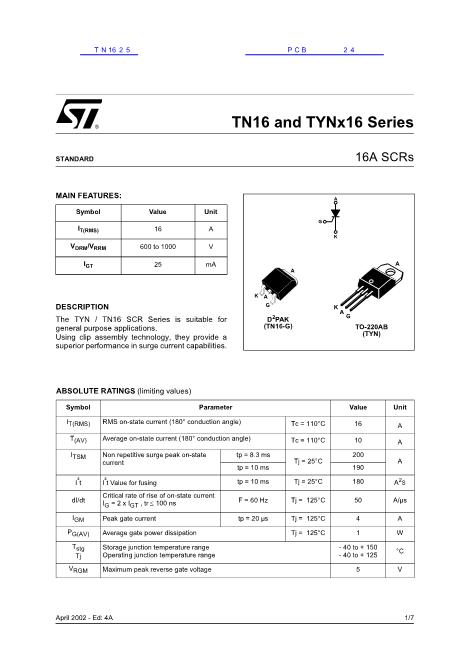 TN1625数据手册封面