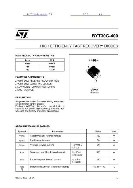 BYT30G-400-TR數(shù)據(jù)手冊(cè)封面