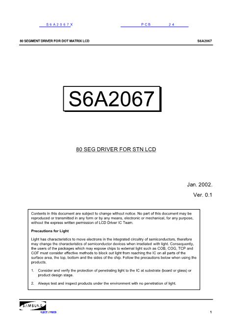 S6A2067X数据手册封面