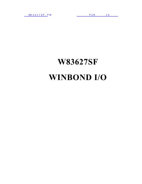 W83627SF数据手册封面