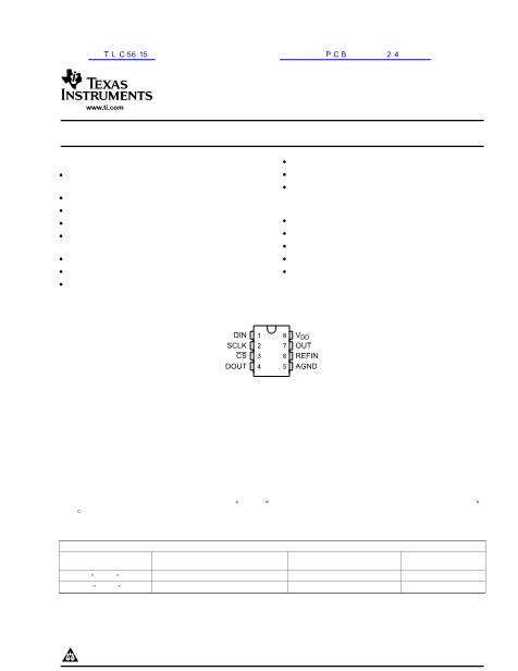TLC5615數(shù)據(jù)手冊封面