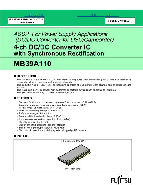 MB39A110数据手册封面