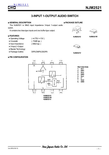 NJM2521數(shù)據(jù)手冊封面