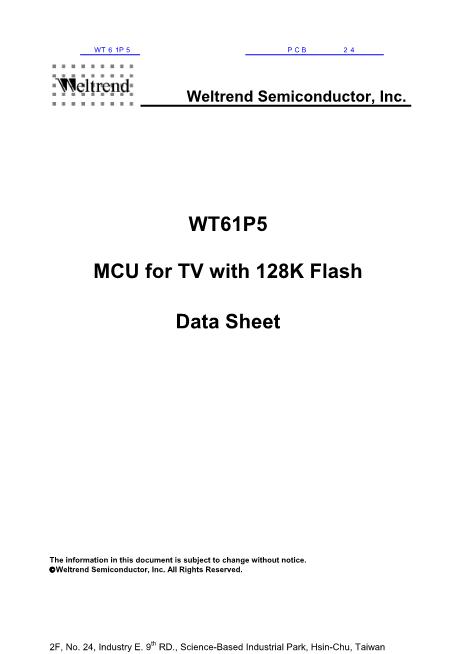 WT61P5數(shù)據(jù)手冊封面
