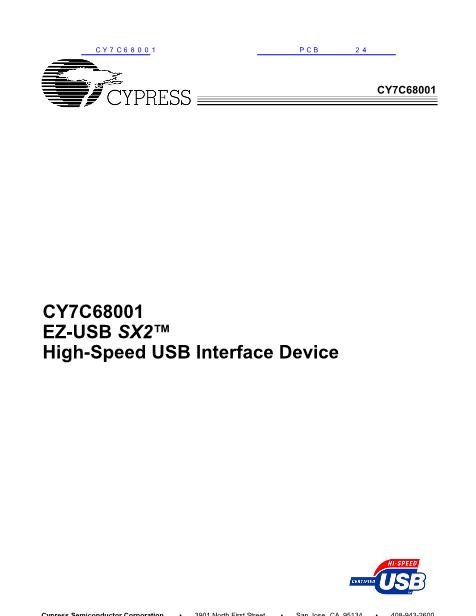 CY7C68001数据手册封面