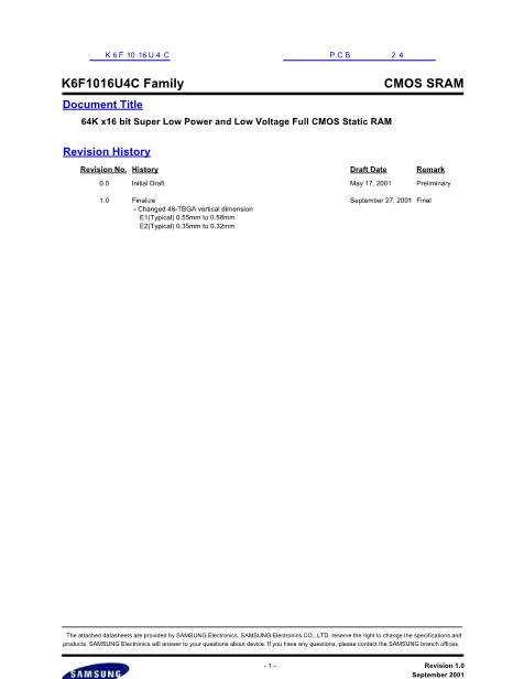 K6F1016U4C數(shù)據(jù)手冊(cè)封面