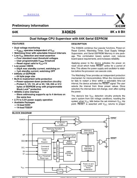X40626數(shù)據(jù)手冊(cè)封面