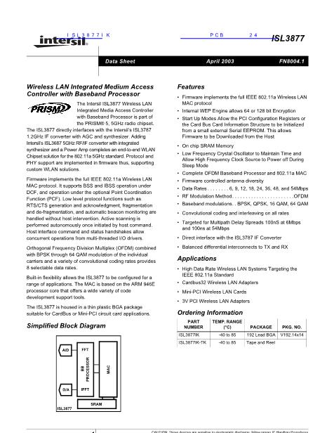 ISL3877IK數(shù)據(jù)手冊封面