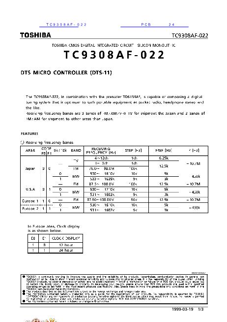 TC9308AF-022数据手册封面