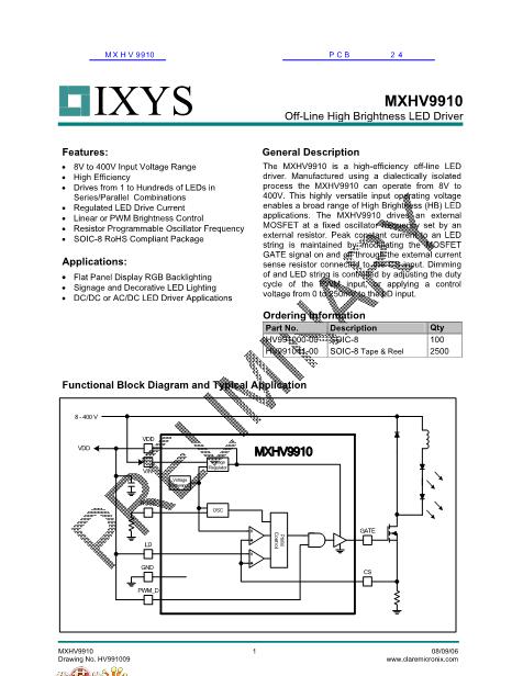 MXHV9910数据手册封面