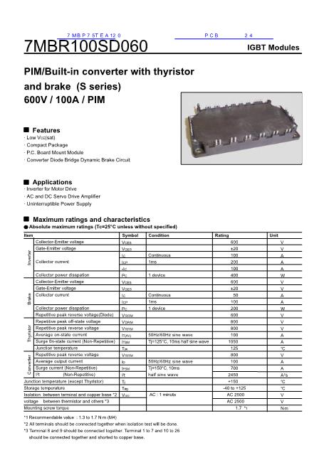 7MBP75TEA120數(shù)據(jù)手冊封面