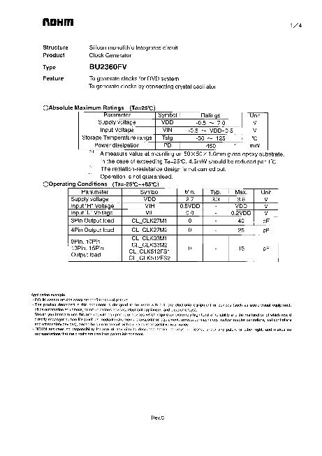 BU2360FV數(shù)據(jù)手冊封面
