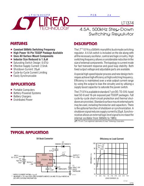 LT1374CFE数据手册封面