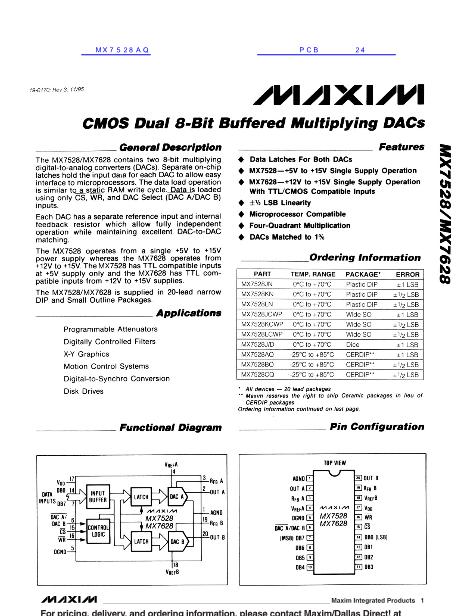 MX7528AQ数据手册封面