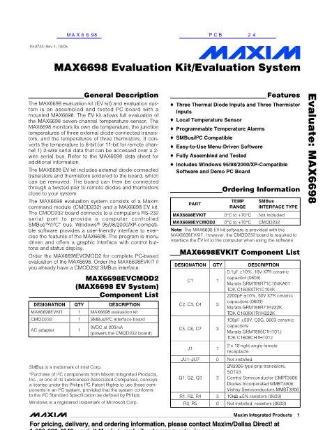 MAX6498数据手册封面