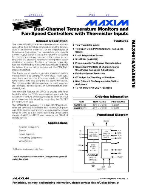 MAX6603数据手册封面