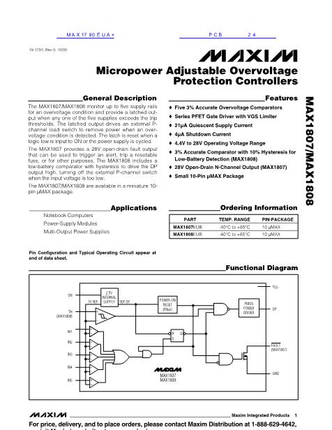 MAX1790EUA+数据手册封面
