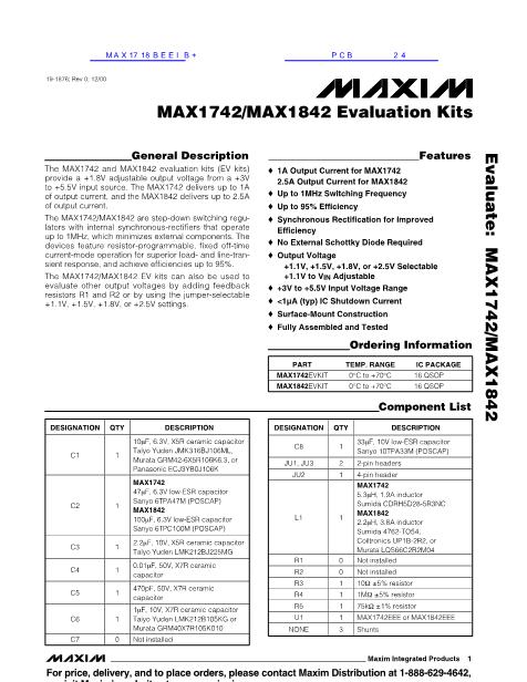 MAX1718BEEIB+数据手册封面