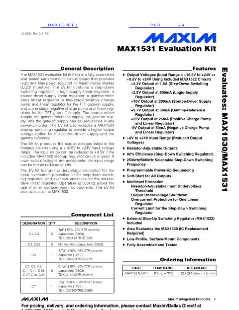 MAX1531ETJ数据手册封面
