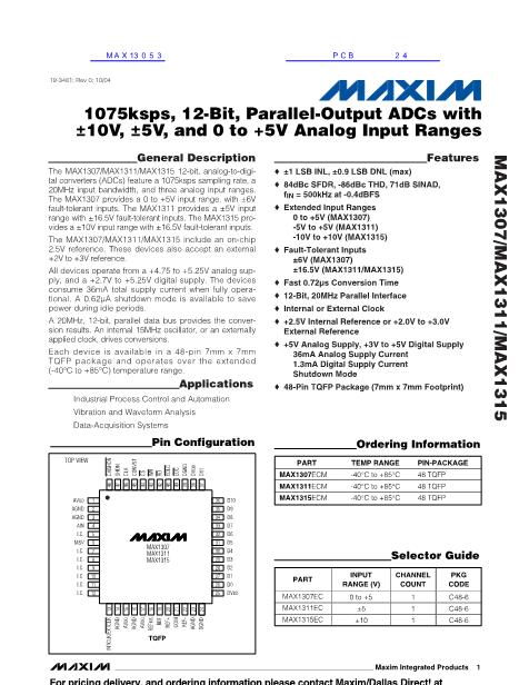 MAX13053數(shù)據(jù)手冊封面