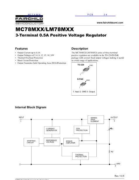 MC7812AE数据手册封面