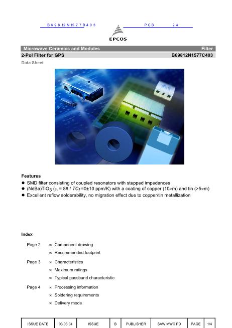 B69812N1577B403數(shù)據(jù)手冊(cè)封面