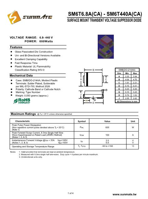 SM6T7V5CA數(shù)據(jù)手冊封面