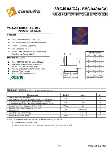 SMCJ22A數(shù)據(jù)手冊封面