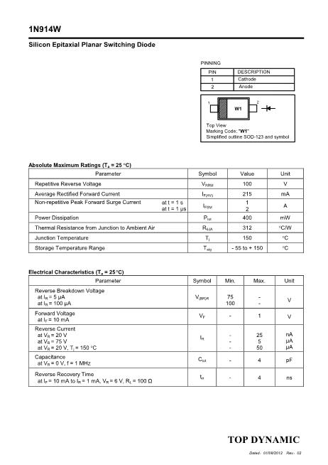 1N914W數(shù)據(jù)手冊(cè)封面