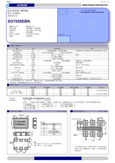 SG7050EBN数据手册封面
